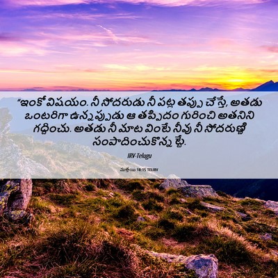 Picture 06 - మత్తయి 18:15 TELIRV - “ఇంకో విషయం. నీ - Bible Verse Picture