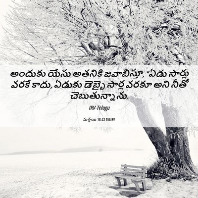 Picture 06 - మత్తయి 18:22 TELIRV - అందుకు యేసు - Bible Verse Picture