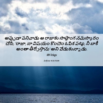 Picture 06 - మత్తయి 18:26 TELIRV - అప్పుడా పనివాడు ఆ - Bible Verse Picture