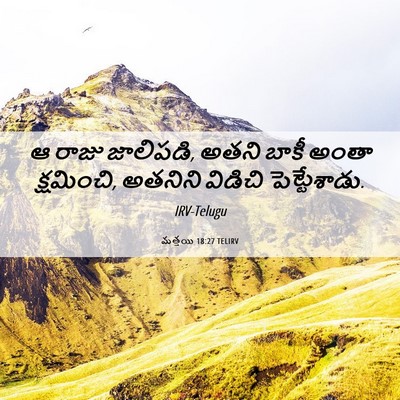 Picture 06 - మత్తయి 18:27 TELIRV - ఆ రాజు జాలిపడి, - Bible Verse Picture
