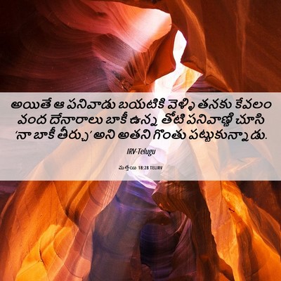 Picture 06 - మత్తయి 18:28 TELIRV - అయితే ఆ పనివాడు - Bible Verse Picture