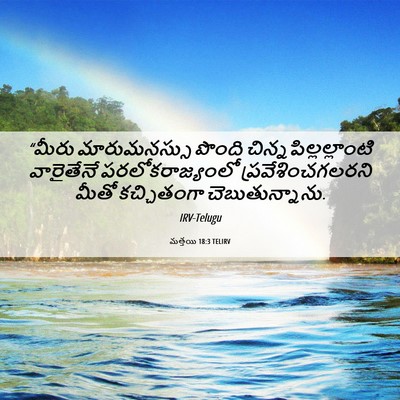 Picture 06 - మత్తయి 18:3 TELIRV - “మీరు మారుమనస్సు - Bible Verse Picture