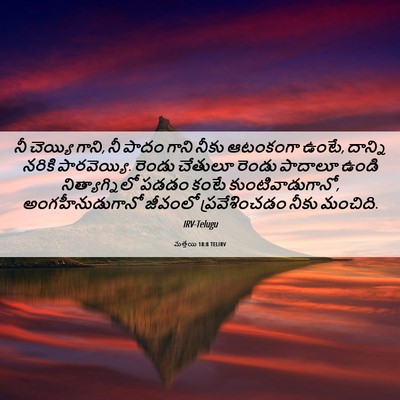 Picture 06 - మత్తయి 18:8 TELIRV - నీ చెయ్యి గాని, నీ - Bible Verse Picture