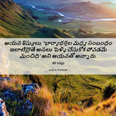 Picture 06 - మత్తయి 19:10 TELIRV - ఆయన శిష్యులు, - Bible Verse Picture
