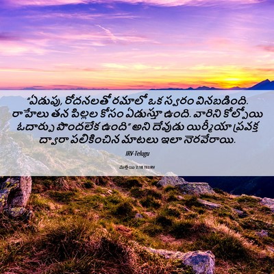Picture 06 - మత్తయి 2:18 TELIRV - “ఏడుపు, రోదనలతో - Bible Verse Picture