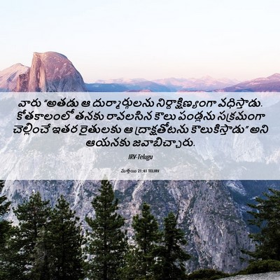 Picture 06 - మత్తయి 21:41 TELIRV - వారు “అతడు ఆ - Bible Verse Picture
