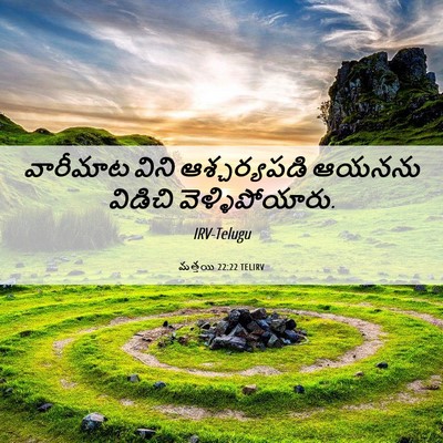 Picture 06 - మత్తయి 22:22 TELIRV - వారీమాట విని - Bible Verse Picture