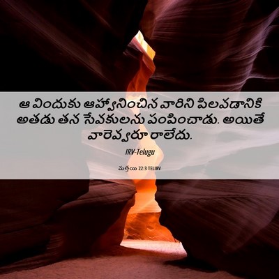 Picture 06 - మత్తయి 22:3 TELIRV - ఆ విందుకు - Bible Verse Picture