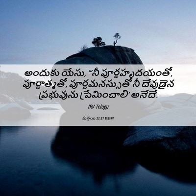 Picture 06 - మత్తయి 22:37 TELIRV - అందుకు యేసు, “‘నీ - Bible Verse Picture