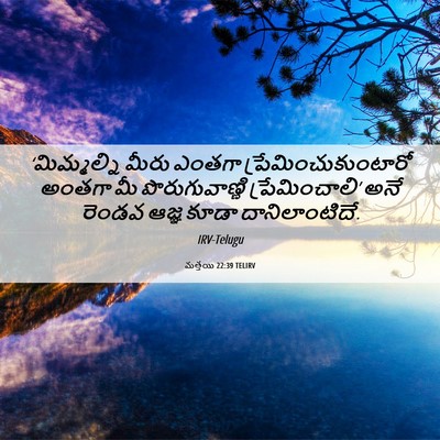 Picture 06 - మత్తయి 22:39 TELIRV - ‘మిమ్మల్ని మీరు - Bible Verse Picture