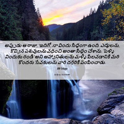 Picture 06 - మత్తయి 22:4 TELIRV - అప్పుడు ఆ రాజు, - Bible Verse Picture