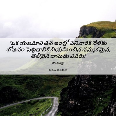 Picture 06 - మత్తయి 24:45 TELIRV - “ఒక యజమాని తన - Bible Verse Picture