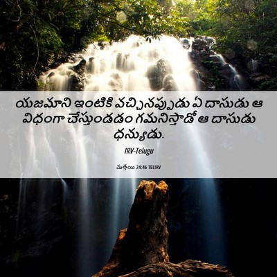 Picture 06 - మత్తయి 24:46 TELIRV - యజమాని ఇంటికి - Bible Verse Picture
