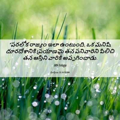 Picture 06 - మత్తయి 25:14 TELIRV - “పరలోక రాజ్యం ఇలా - Bible Verse Picture