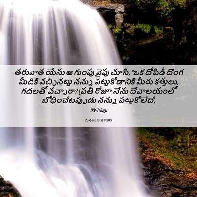 Picture 06 - మత్తయి 26:55 TELIRV - తరువాత యేసు ఆ - Bible Verse Picture
