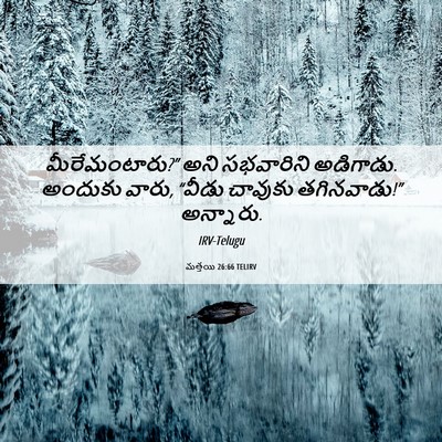 Picture 06 - మత్తయి 26:66 TELIRV - మీరేమంటారు?” అని - Bible Verse Picture