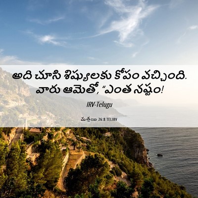 Picture 06 - మత్తయి 26:8 TELIRV - అది చూసి - Bible Verse Picture