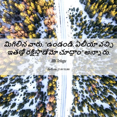 Picture 06 - మత్తయి 27:49 TELIRV - మిగిలిన వారు, - Bible Verse Picture