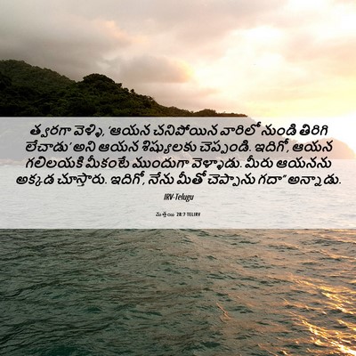 Picture 06 - మత్తయి 28:7 TELIRV - త్వరగా వెళ్ళి, - Bible Verse Picture