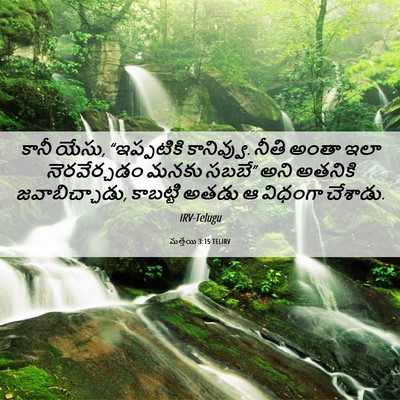 Picture 06 - మత్తయి 3:15 TELIRV - కానీ యేసు, - Bible Verse Picture