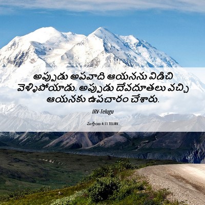 Picture 06 - మత్తయి 4:11 TELIRV - అప్పుడు అపవాది - Bible Verse Picture