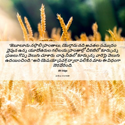 Picture 06 - మత్తయి 4:16 TELIRV - “జెబూలూను నఫ్తాలి - Bible Verse Picture