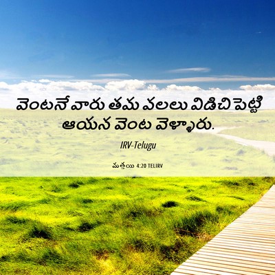 Picture 06 - మత్తయి 4:20 TELIRV - వెంటనే వారు తమ - Bible Verse Picture