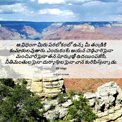 Picture 06 - మత్తయి 5:45 TELIRV - ఆ విధంగా మీరు - Bible Verse Picture