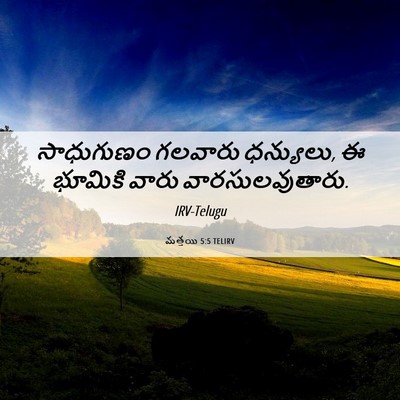 Picture 06 - మత్తయి 5:5 TELIRV - సాధుగుణం గలవారు - Bible Verse Picture