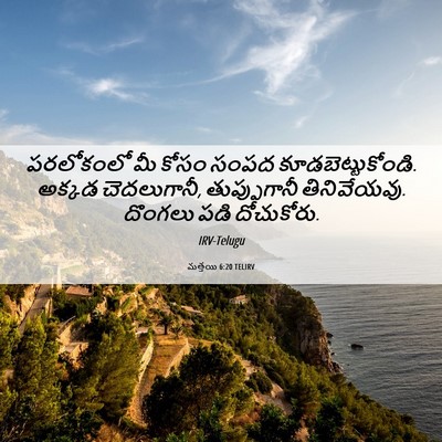 Picture 06 - మత్తయి 6:20 TELIRV - పరలోకంలో మీ కోసం - Bible Verse Picture