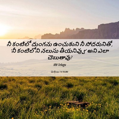 Picture 06 - మత్తయి 7:4 TELIRV - నీ కంటిలో దుంగను - Bible Verse Picture