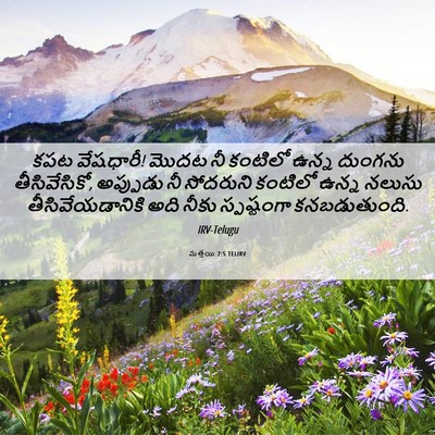 Picture 06 - మత్తయి 7:5 TELIRV - కపట వేషధారీ! మొదట - Bible Verse Picture