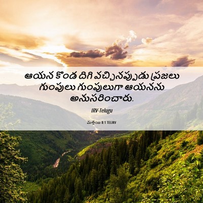 Picture 06 - మత్తయి 8:1 TELIRV - ఆయన కొండ దిగి - Bible Verse Picture