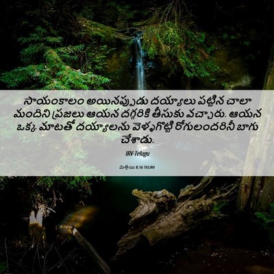 Picture 06 - మత్తయి 8:16 TELIRV - సాయంకాలం - Bible Verse Picture