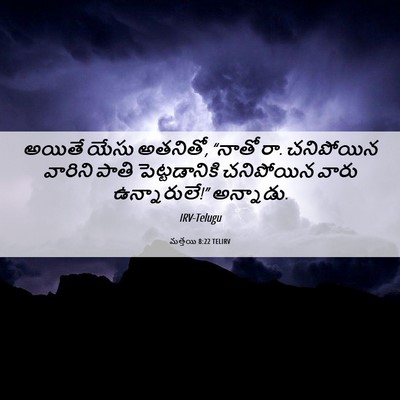 Picture 06 - మత్తయి 8:22 TELIRV - అయితే యేసు అతనితో, - Bible Verse Picture