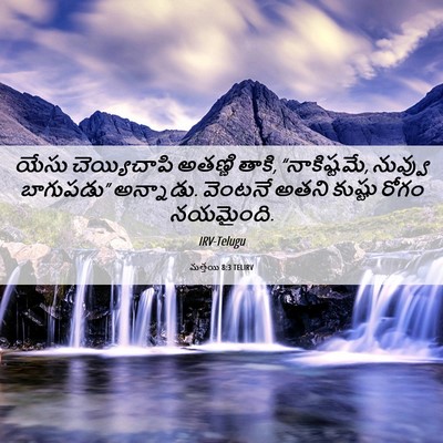 Picture 06 - మత్తయి 8:3 TELIRV - యేసు చెయ్యిచాపి - Bible Verse Picture