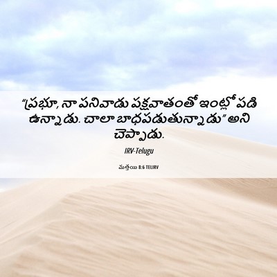 Picture 06 - మత్తయి 8:6 TELIRV - “ప్రభూ, నా పనివాడు - Bible Verse Picture