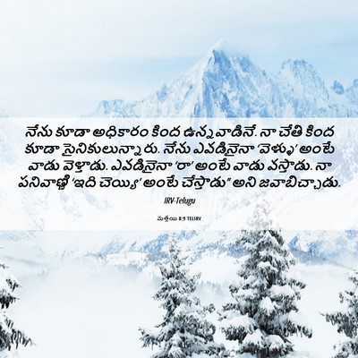 Picture 06 - మత్తయి 8:9 TELIRV - నేను కూడా అధికారం - Bible Verse Picture