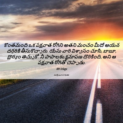 Picture 06 - మత్తయి 9:2 TELIRV - కొంతమంది ఒక - Bible Verse Picture