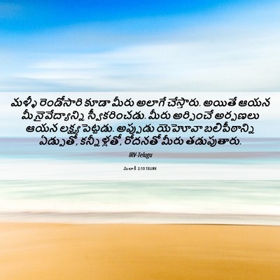 Picture 06 - మలాకీ 2:13 TELIRV - మళ్ళీ రెండోసారి - Bible Verse Picture