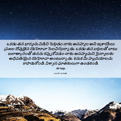 Picture 06 - మలాకీ 2:16 TELIRV - ఒకడు తన భార్యను - Bible Verse Picture