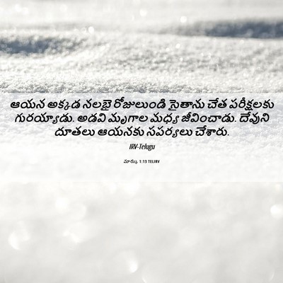 Picture 06 - మార్కు 1:13 TELIRV - ఆయన అక్కడ నలభై - Bible Verse Picture