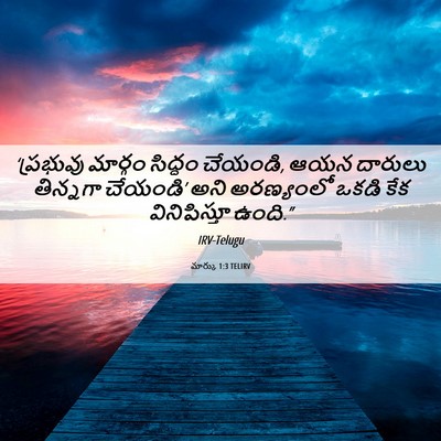 Picture 06 - మార్కు 1:3 TELIRV - ‘ప్రభువు మార్గం - Bible Verse Picture