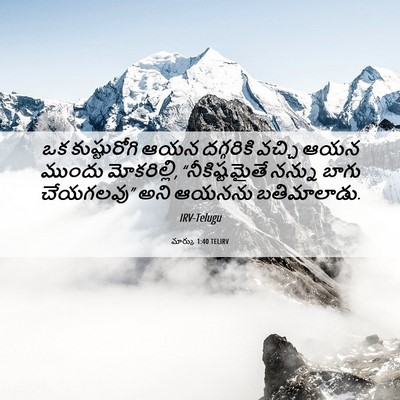 Picture 06 - మార్కు 1:40 TELIRV - ఒక కుష్టురోగి ఆయన - Bible Verse Picture