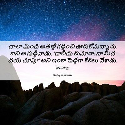 Picture 06 - మార్కు 10:48 TELIRV - చాలా మంది అతణ్ణి - Bible Verse Picture