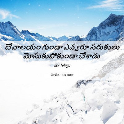 Picture 06 - మార్కు 11:16 TELIRV - దేవాలయం గుండా - Bible Verse Picture