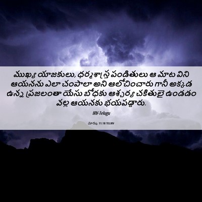 Picture 06 - మార్కు 11:18 TELIRV - ముఖ్య యాజకులు, - Bible Verse Picture