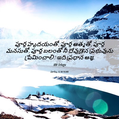 Picture 06 - మార్కు 12:30 TELIRV - పూర్ణ హృదయంతో, - Bible Verse Picture