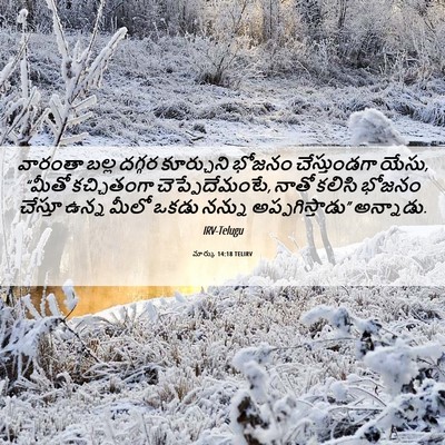 Picture 06 - మార్కు 14:18 TELIRV - వారంతా బల్ల దగ్గర - Bible Verse Picture
