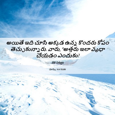 Picture 06 - మార్కు 14:4 TELIRV - అయితే ఇది చూసి - Bible Verse Picture